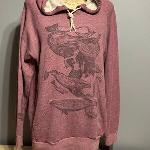 Mermaid Hoodie, Heathered Red, L